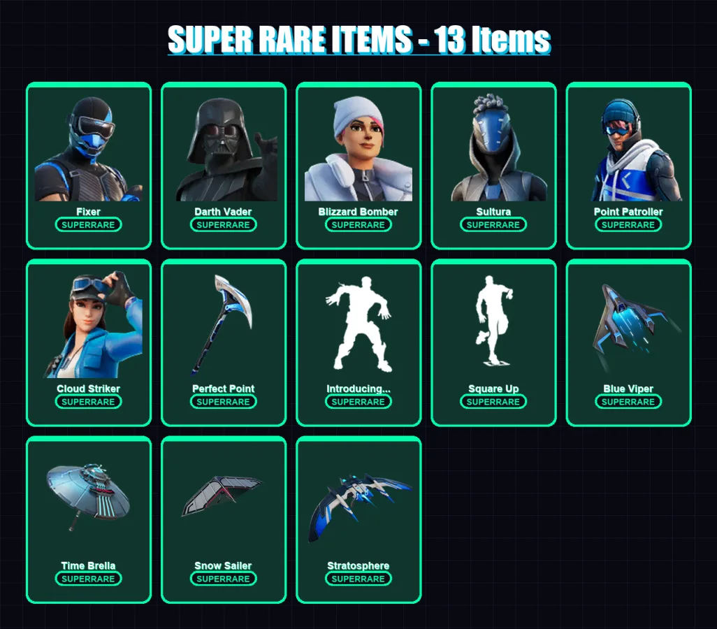 [PS4/PS5/XBOX/PC] | Fixer | Darth Vader | Blizzard Bomber | Sultura | Point Patroller | 320 skin | 343 pickaxe | 310 emote | 226 glider | Lv4541 — Fortnite account