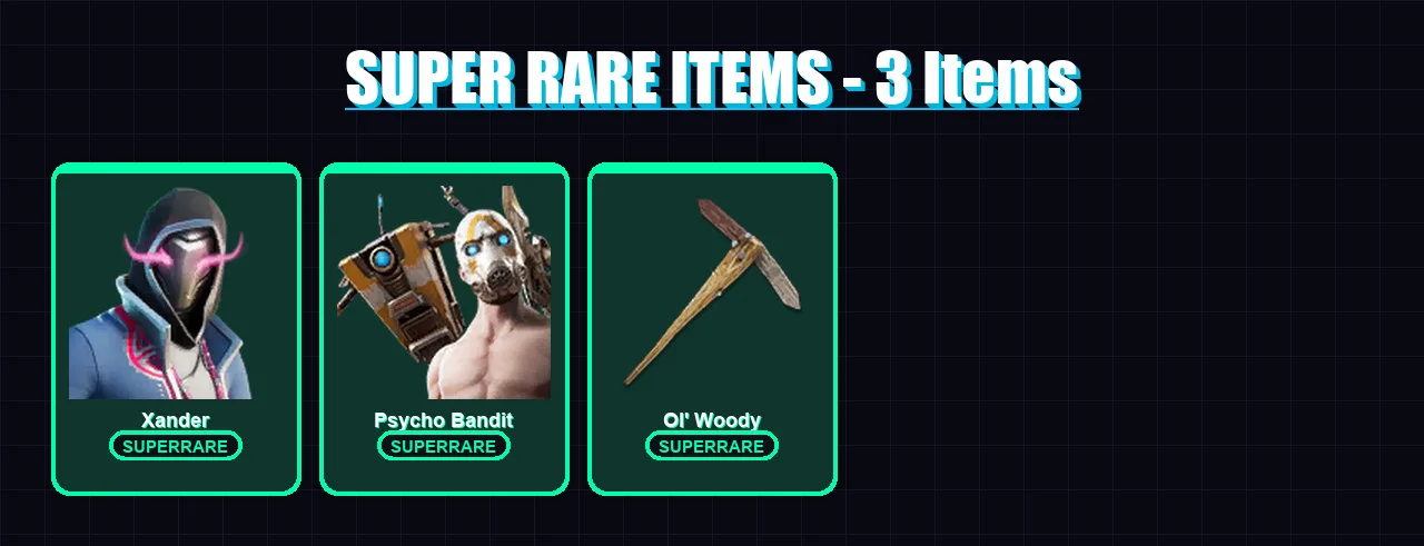 [PC] | Xander | Psycho Bandit | The Ageless | Era | Renzo the Destroyer | 26 skin | 61 pickaxe | 38 emote | 50 glider | Lv622