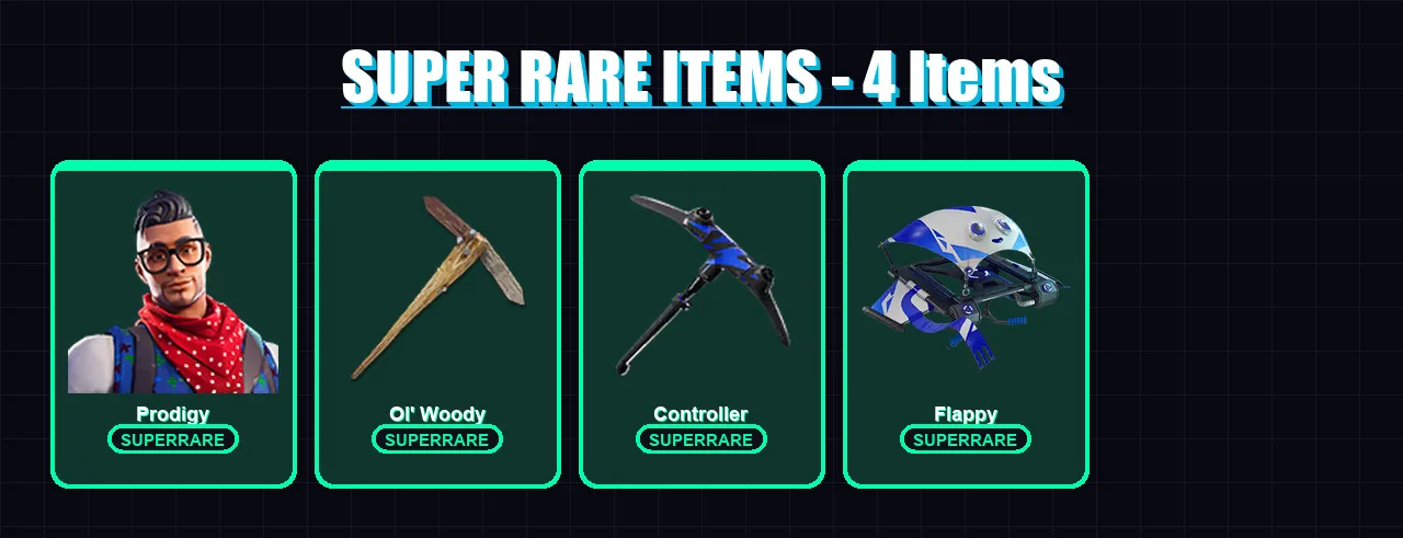 [PS4/PS5/XBOX/PC] | Prodigy | The Imagined | The Origin | Kingston | Miles Cross | 24 skin | 42 pickaxe | 30 emote | 37 glider | Lv350