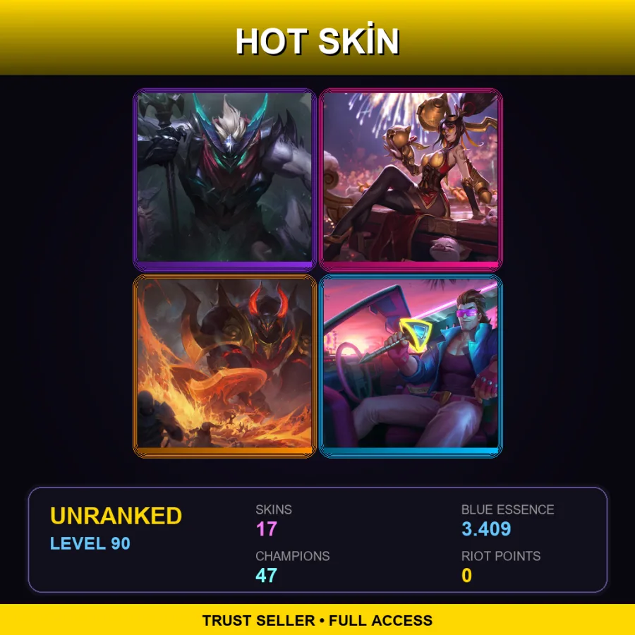 LAN | Lv90 | Unranked | 17 Skin | 47 Champ — Chrome Rammus