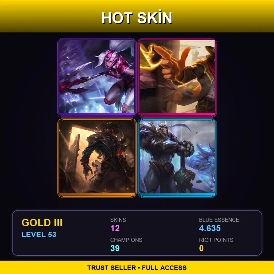 TR | Lv53 | Gold III | 12 Skin | 39 Champ