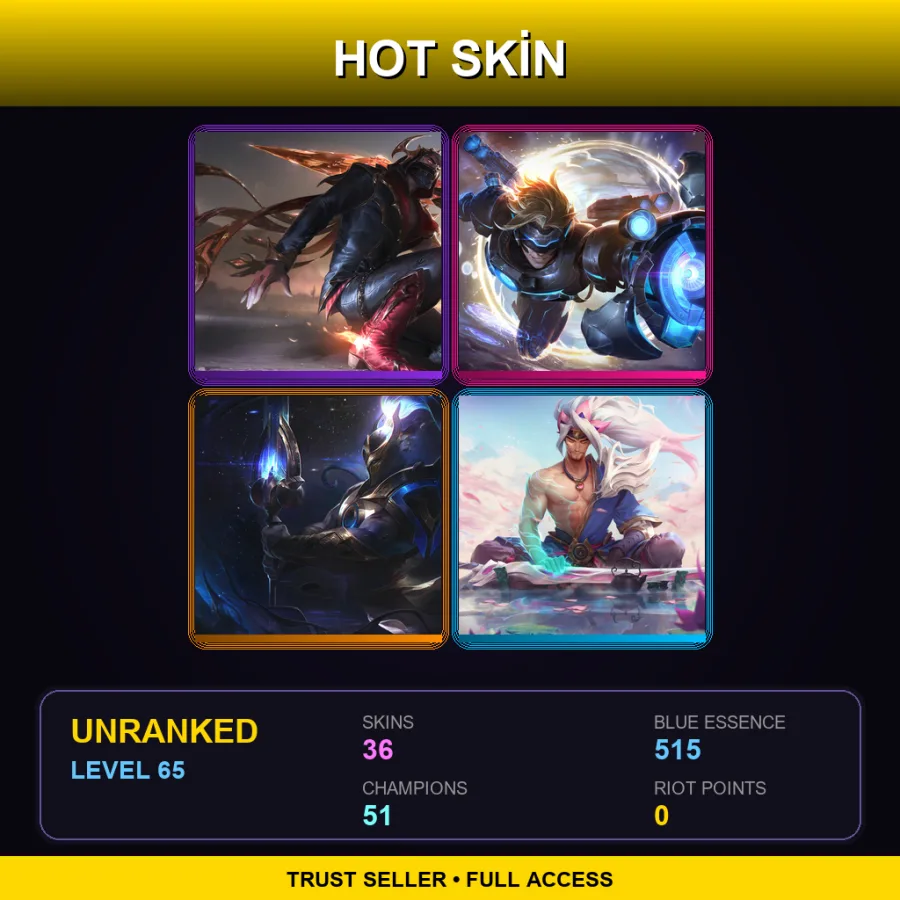 SG | Lv65 | Unranked | 36 Skin | 51 Champ — Super Teemo