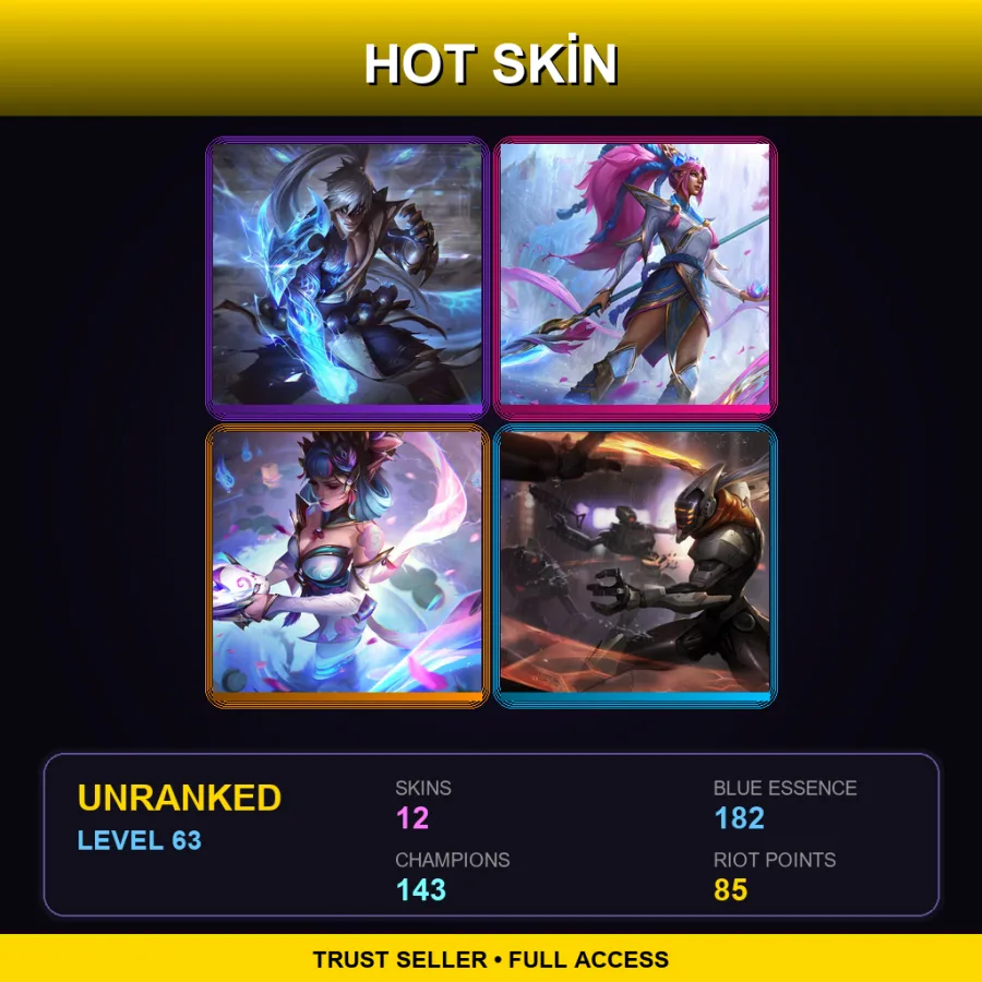 VN | Lv63 | Unranked | 12 Skin | 143 Champ