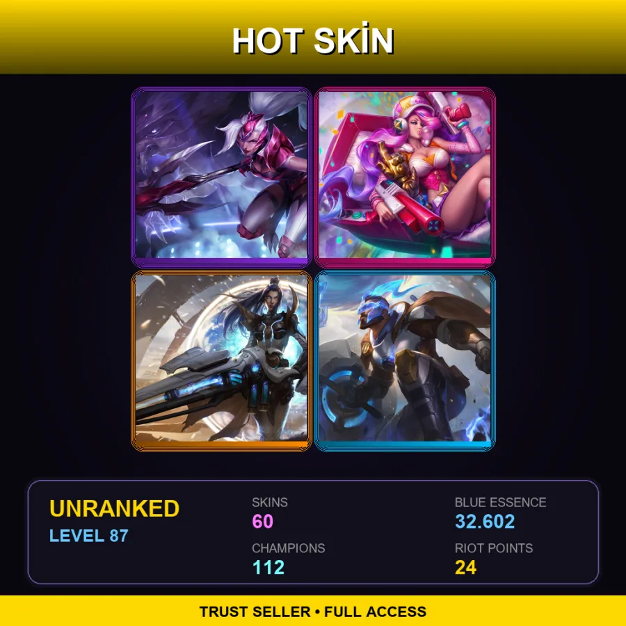 LAS | Lv87 | Unranked | 60 Skin | 112 Champ