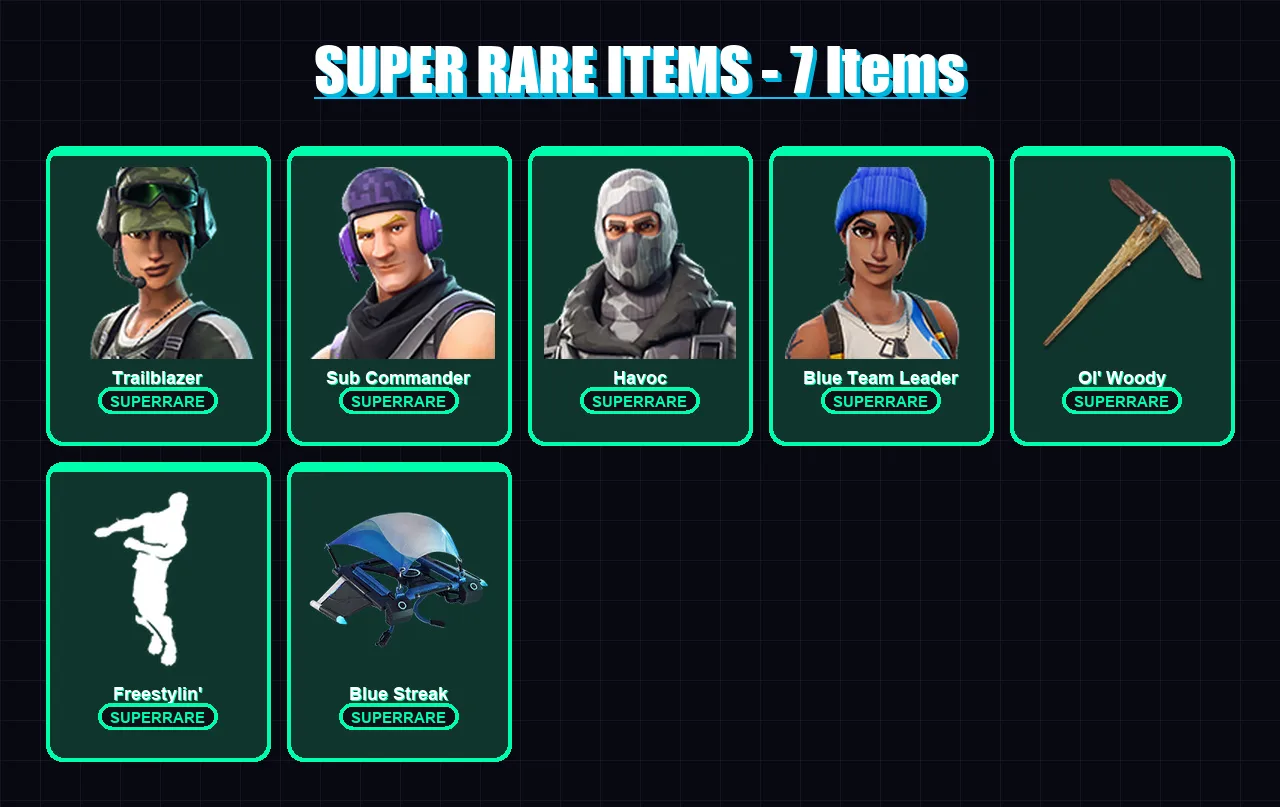 [PC/XBOX] | Trailblazer | Sub Commander | Havoc | Blue Team Leader | Son Gohan | 78 skin | 88 pickaxe | 53 emote | 53 glider | Lv644
