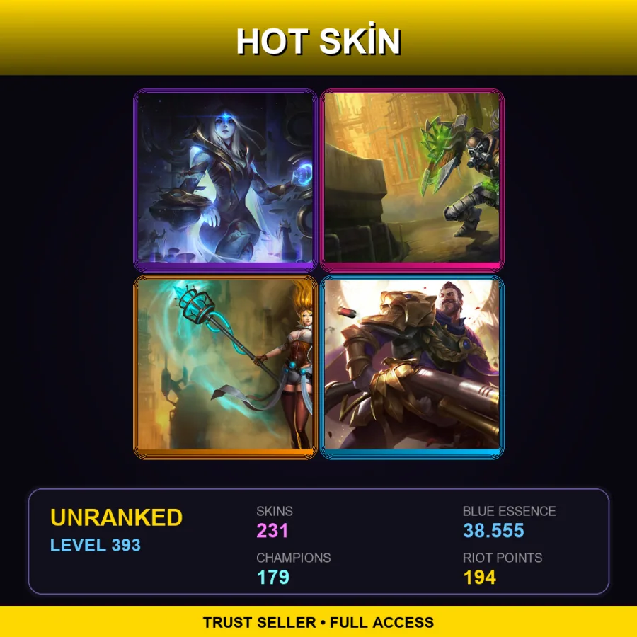 VN | Lv393 | Unranked | 231 Skin | 179 Champ