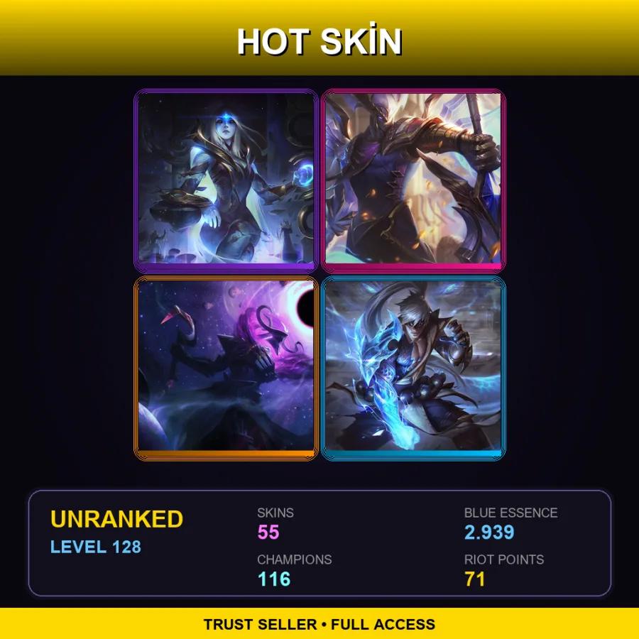 EUW | Lv128 | Unranked | 55 Skin | 116 Champ