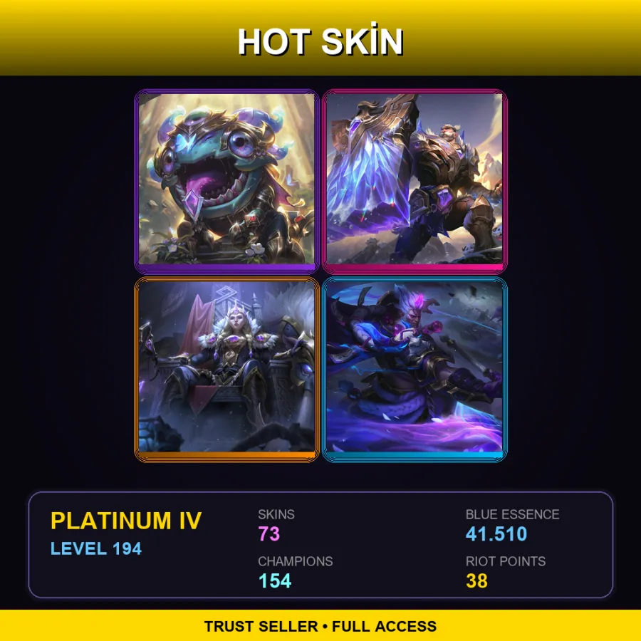 LAN | Lv194 | Platinum IV | 73 Skin | 154 Champ