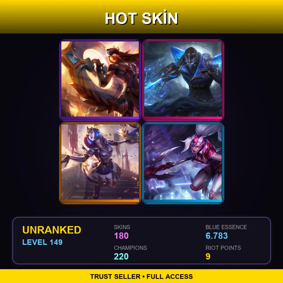 VN | Lv149 | Unranked | 180 Skin | 220 Champ