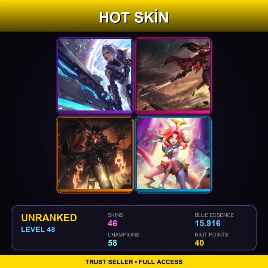 LAN | Lv48 | Unranked | 46 Skin | 58 Champ