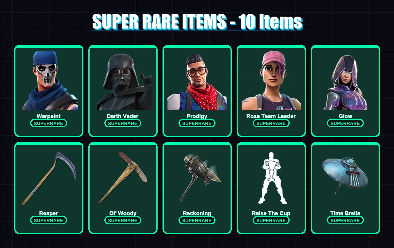 [PC/XBOX/PSN] | Warpaint | Darth Vader | Prodigy | Rose Team Leader | Glow | 171 skin | 163 pickaxe | 129 emote | 145 glider | Lv2067