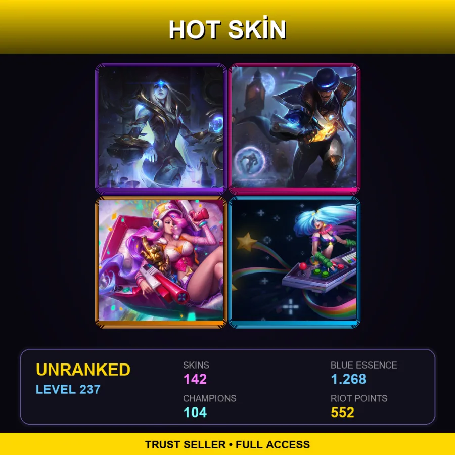 LAN | Lv237 | Unranked | 142 Skin | 104 Champ