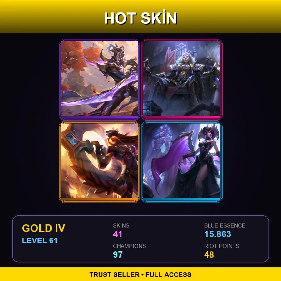 EUW | Lv61 | Gold IV | 41 Skin | 97 Champ