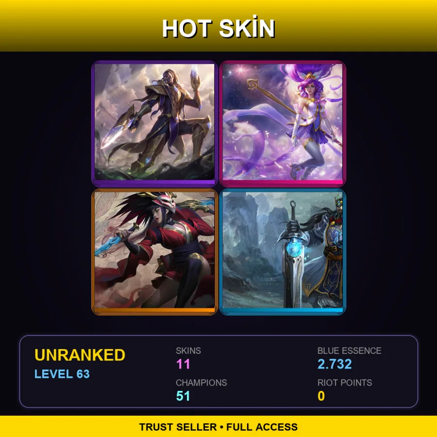 EUNE | Victorious Lucian | Star Guardian Janna | Blood Moon Akali | King Tryndamere | 11 Skin | 51 Champ | Lv63