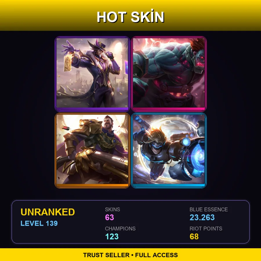 EUNE | Lv139 | Unranked | 63 Skin | 123 Champ — Psyops Master Yi