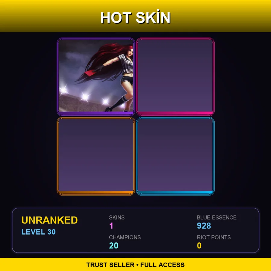 EUW | Lv30 | Unranked | 1 Skin | 20 Champ
