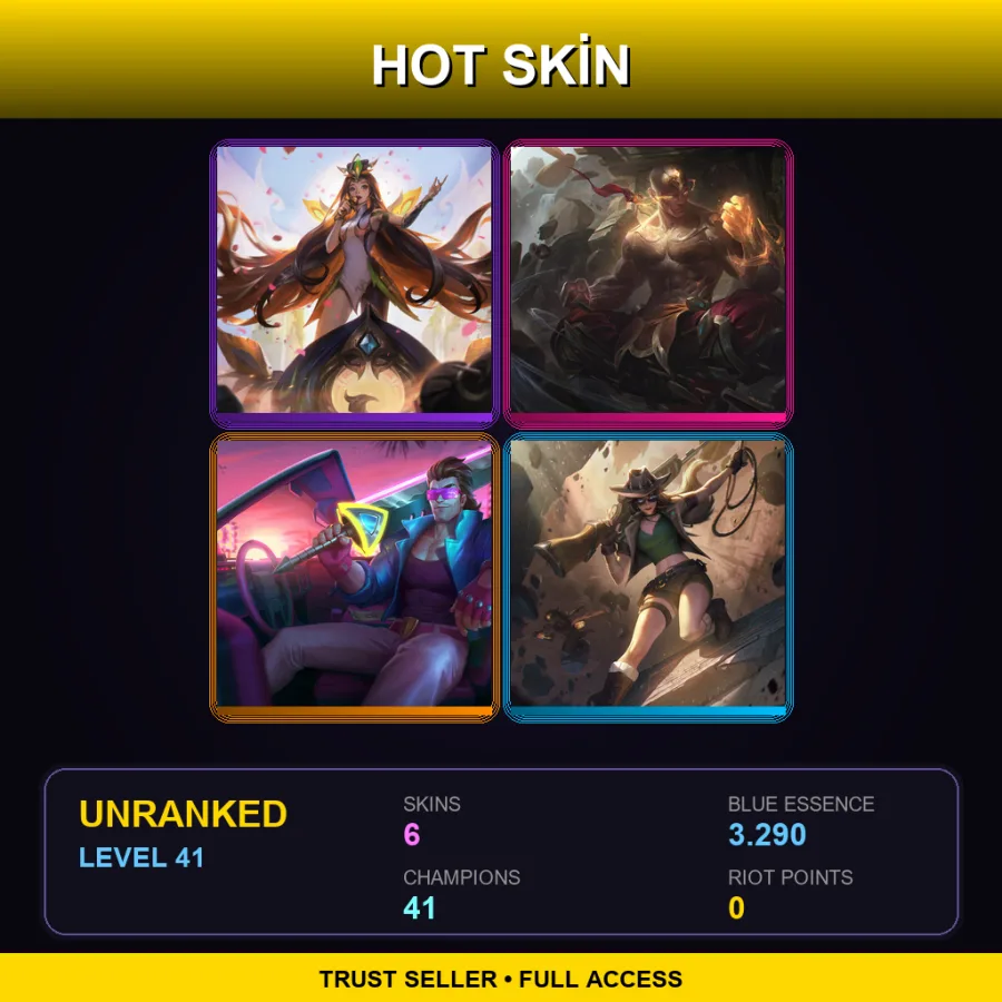 TR | Lv41 | Unranked | 6 Skin | 41 Champ