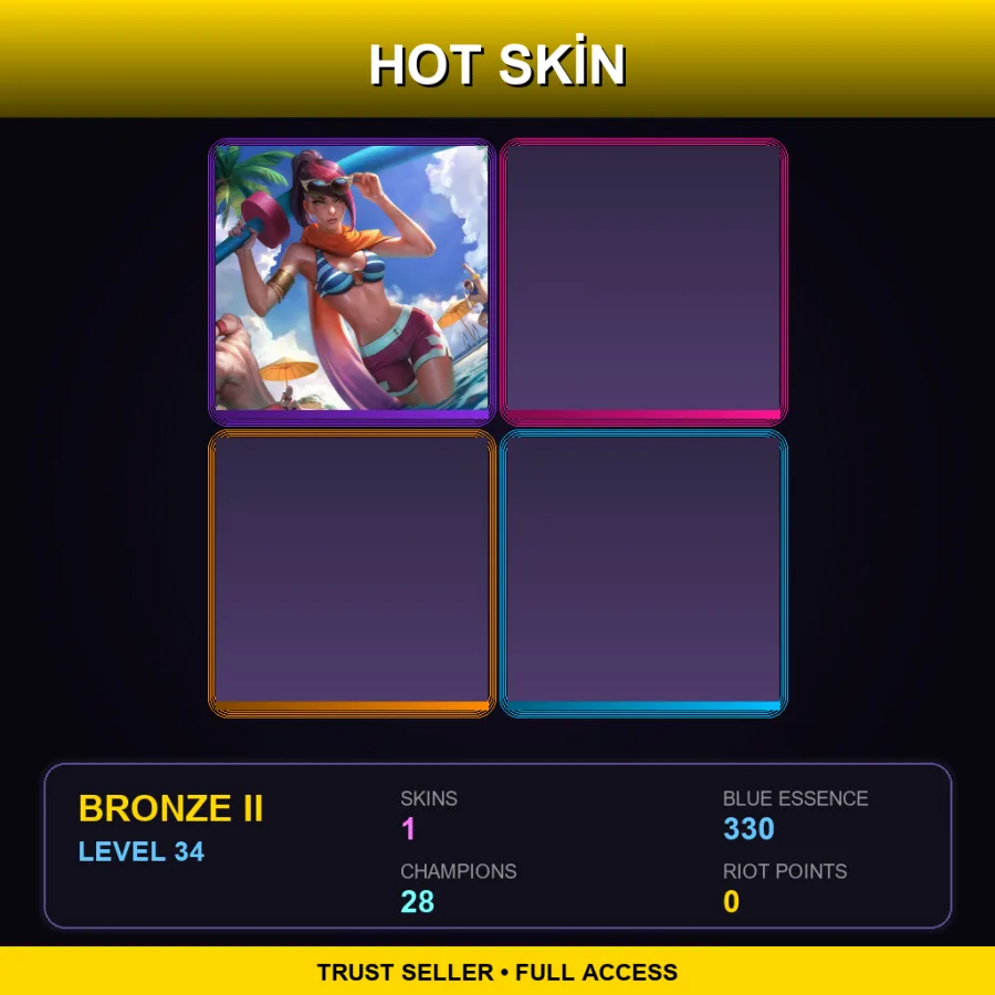 EUW | Lv34 | Bronze II | 1 Skin | 28 Champ
