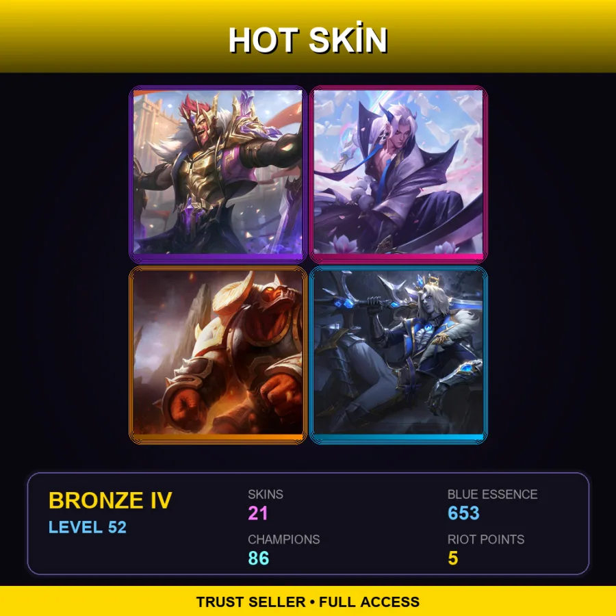 BR | Lv52 | Bronze IV | 21 Skin | 86 Champ — LoL account