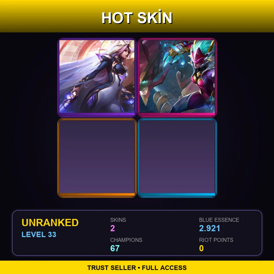 EUW | Lv33 | Unranked | 2 Skin | 67 Champ