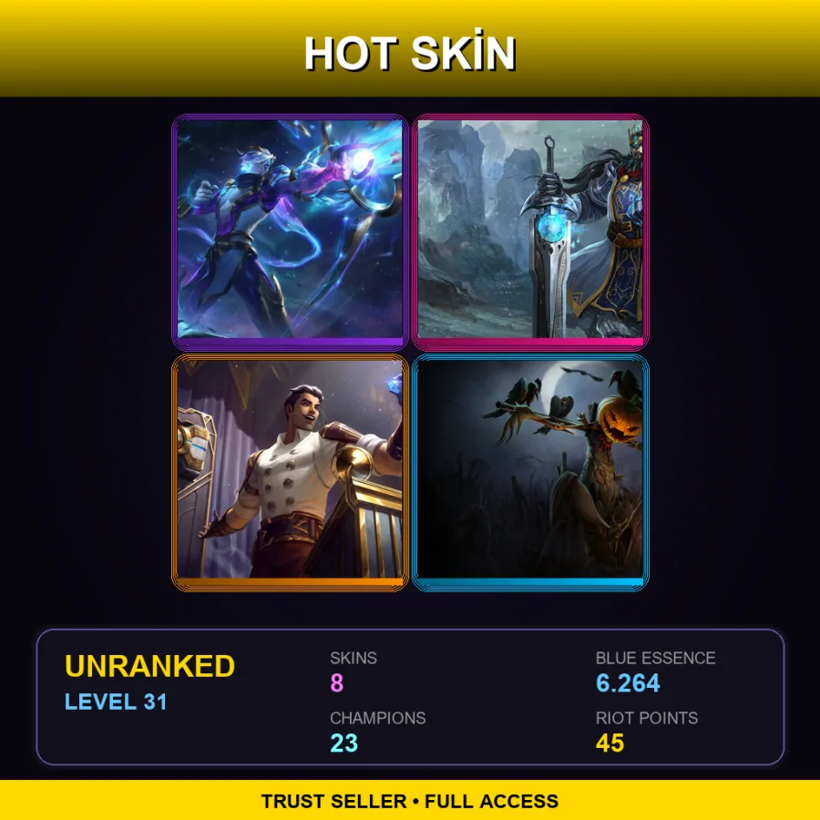 EUNE | Lv31 | Unranked | 8 Skin | 23 Champ
