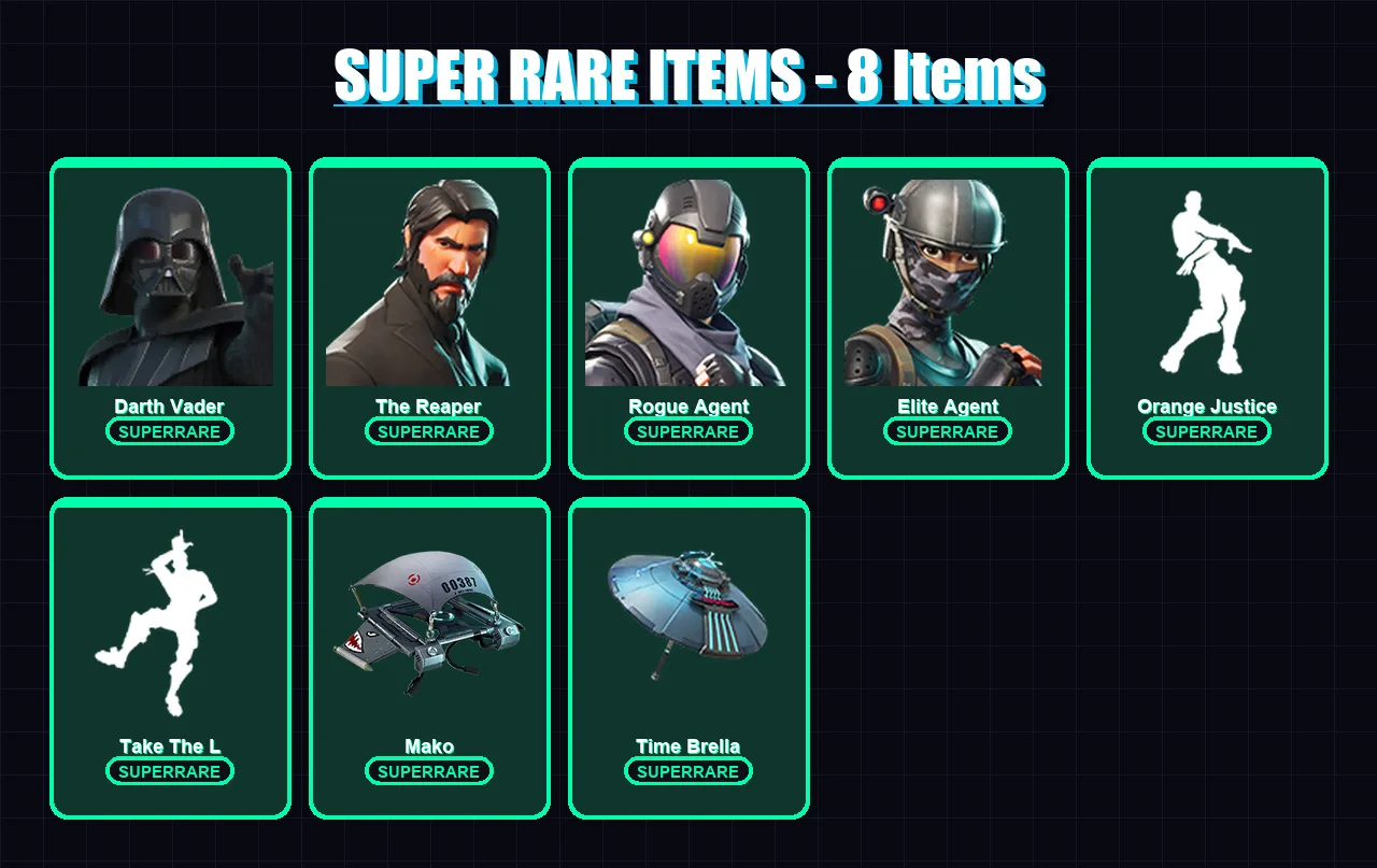 [PC/PSN] | Darth Vader | The Reaper | Rogue Agent | Elite Agent | Vendetta | 79 skin | 108 pickaxe | 161 emote | 83 glider | Lv1194