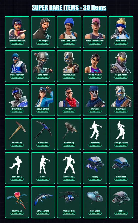 [PS4/PS5/XBOX/PC] | Sparkle Specialist | The Reaper | Blue Team Leader | 210 skin | Lv2323