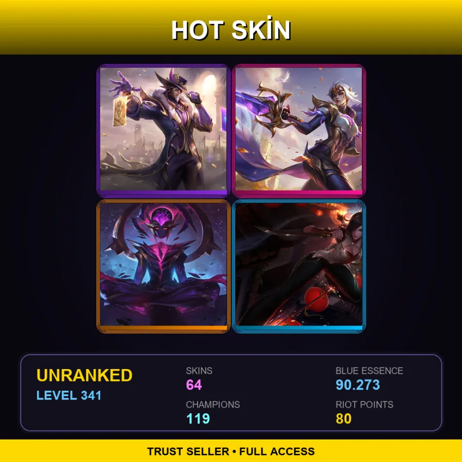 TR | Lv341 | Unranked | 64 Skin | 119 Champ — Coven Leblanc