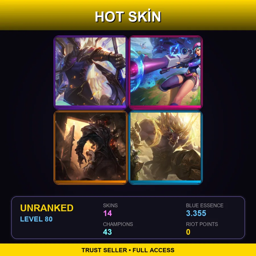 TR | Lv80 | Unranked | 14 Skin | 43 Champ