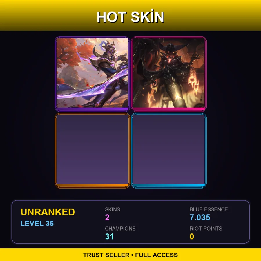 EUW | Lv35 | Unranked | 2 Skin | 31 Champ — LoL account
