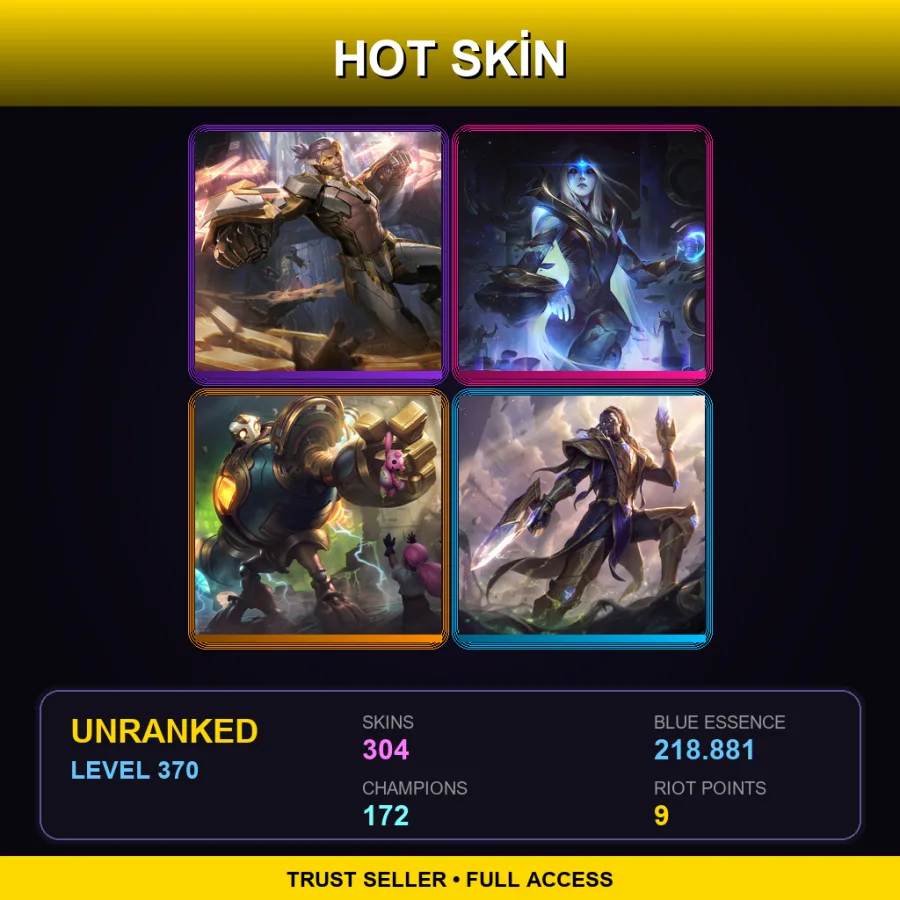 VN | Lv370 | Unranked | 304 Skin | 172 Champ