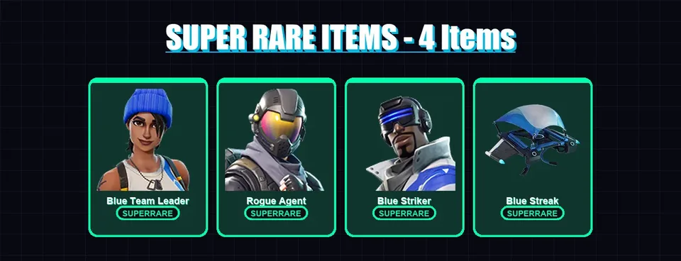 [PS4/PS5/XBOX/PC] | Blue Team Leader | Rogue Agent | Blue Striker | 3 skin | 6 pickaxe | 2 emote | 10 glider | Lv109 — main preview