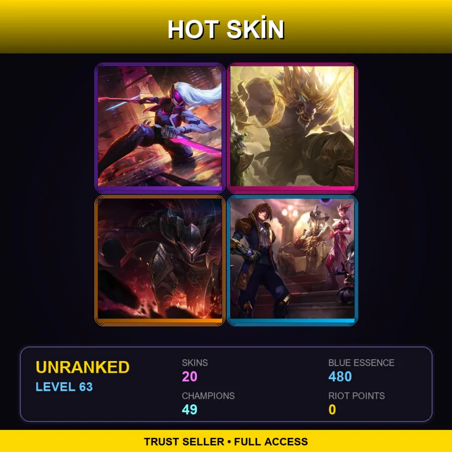 LAS | Lv63 | Unranked | 20 Skin | 49 Champ