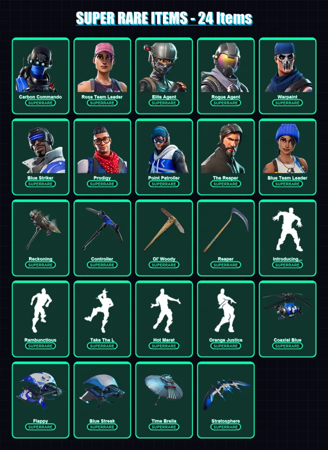 [PS4/PS5/XBOX/PC] | Carbon Commando | Rose Team Leader | Elite Agent | 132 skin | Lv1098 — Fortnite account