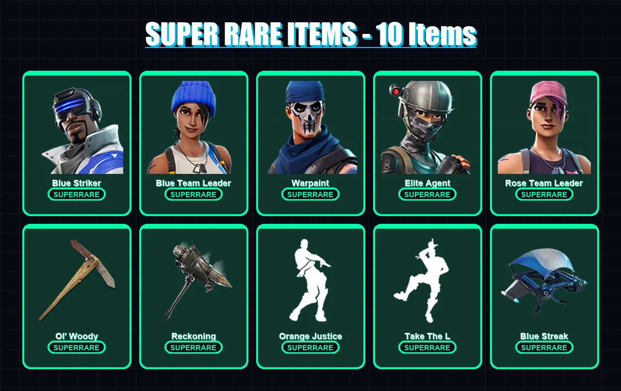 [PS4/PS5/XBOX/PC] | Blue Striker | Blue Team Leader | Warpaint | Elite Agent | Rose Team Leader | 38 skin | 42 pickaxe | 35 emote | 57 glider | Lv84 — Fortnite account