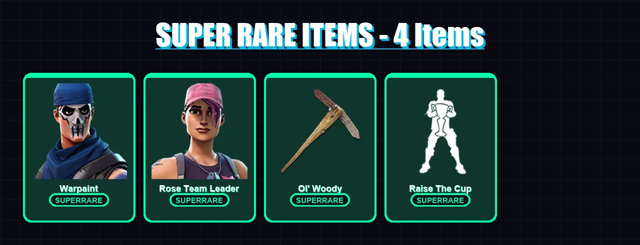 [PC/XBOX/PSN] | Warpaint | Rose Team Leader | Menace | Mandalorian | Kymera | 68 skin | 59 pickaxe | 60 emote | 51 glider | Lv1026