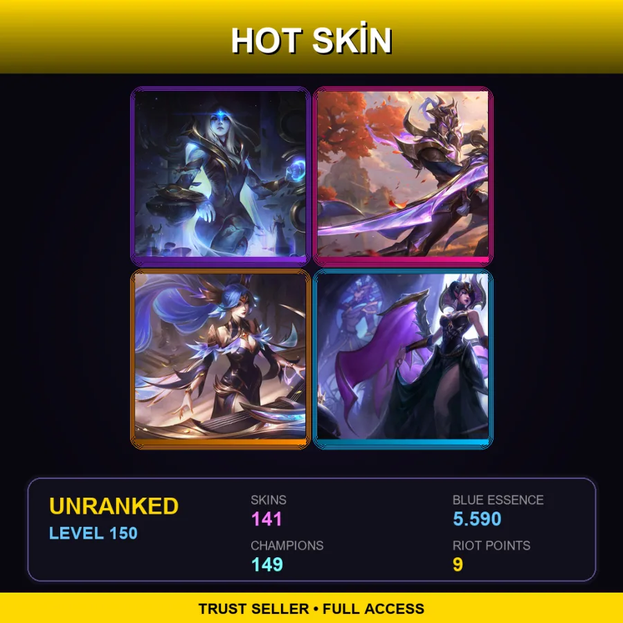VN | Lv150 | Unranked | 141 Skin | 149 Champ