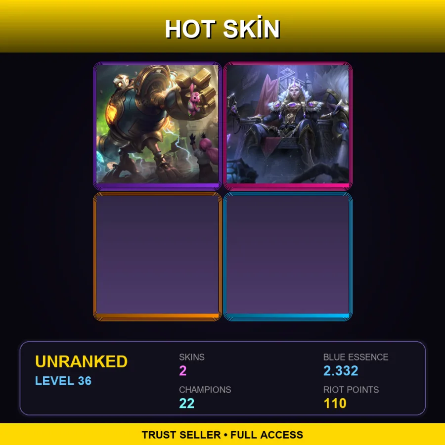 EUW | Victorious Blitzcrank | Victorious Sejuani | 2 Skin | 22 Champ | Lv36