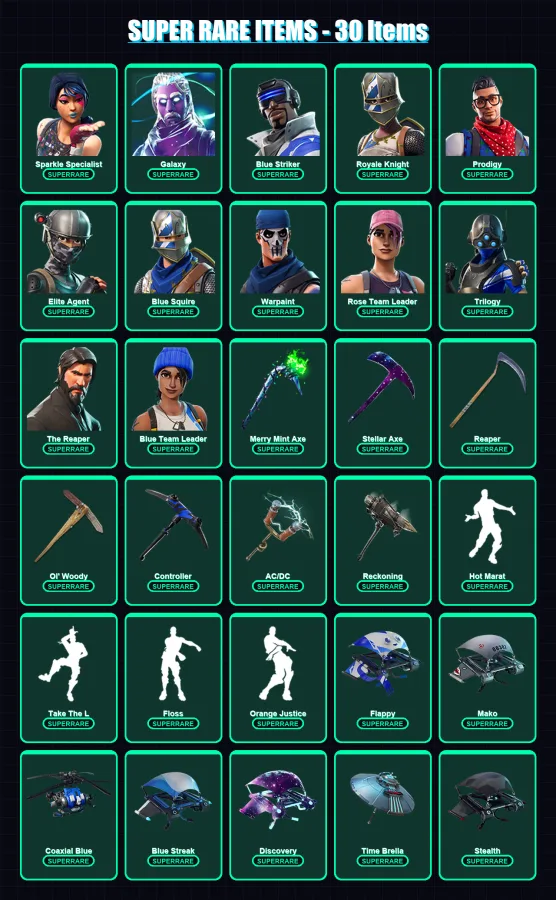 [PC/XBOX/PSN] | Sparkle Specialist | Galaxy | Blue Striker | Royale Knight | Prodigy | 147 skin | 159 pickaxe | 137 emote | 158 glider | Lv2695 — Fortnite account