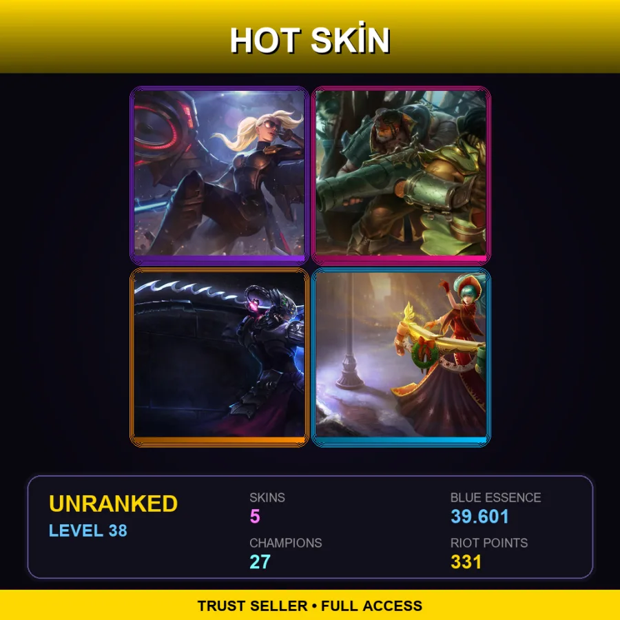 EUNE | Lv38 | Unranked | 5 Skin | 27 Champ