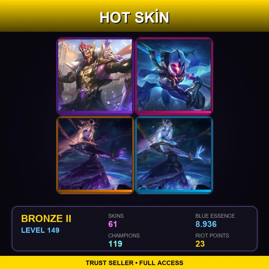 EUNE | Lv149 | Bronze II | 61 Skin | 119 Champ