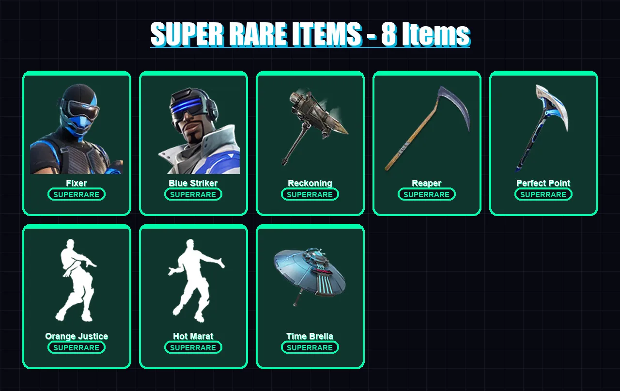 [PS4/PS5/XBOX/PC] | Fixer | Blue Striker | Sentinel | Calamity | The Prisoner | 58 skin | 85 pickaxe | 98 emote | 91 glider | Lv1575