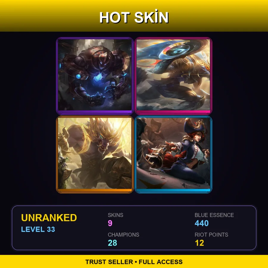 EUW | Lv33 | Unranked | 9 Skin | 28 Champ — Sentinel Riven