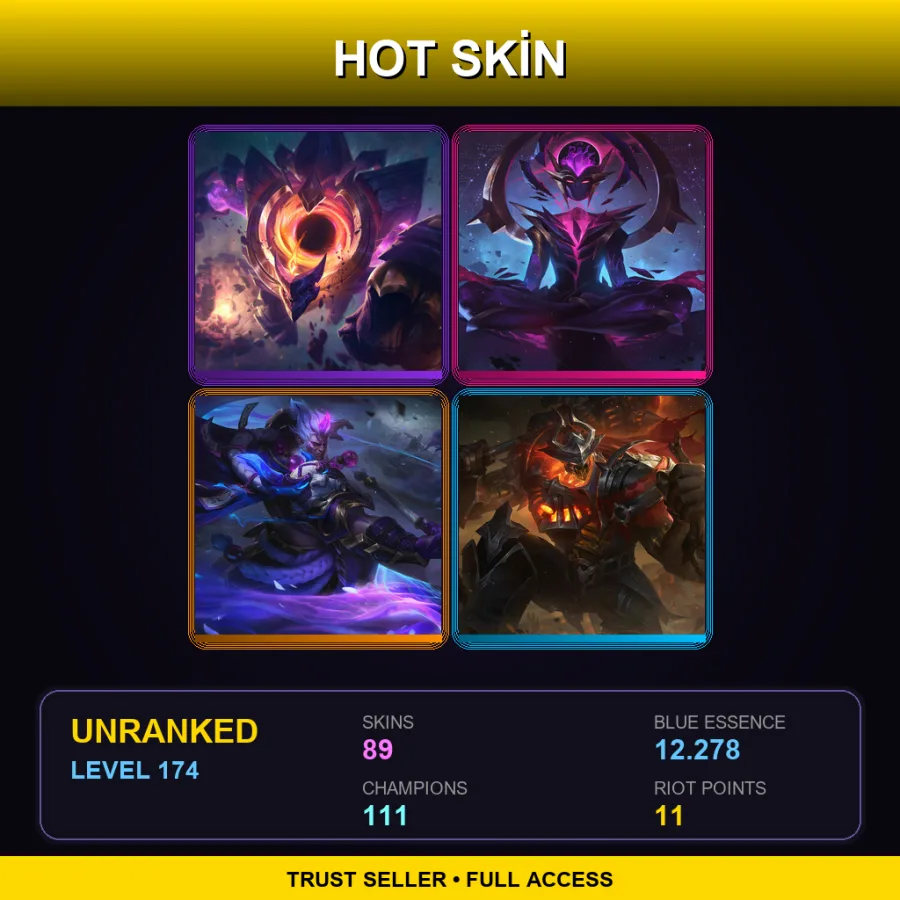 LAN | Lv174 | Unranked | 89 Skin | 111 Champ