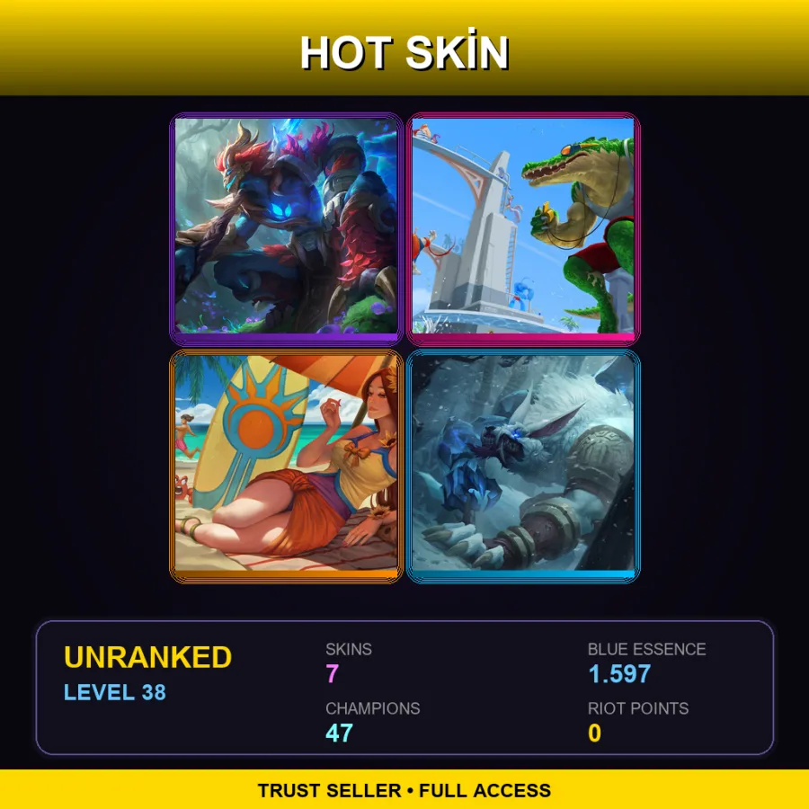 SG | Lv38 | Unranked | 7 Skin | 47 Champ