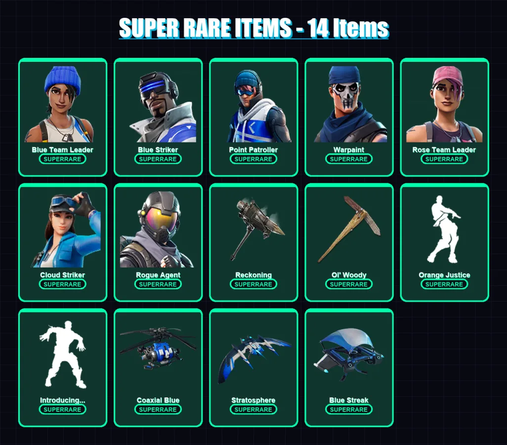 [PS4/PS5/XBOX/PC] | Blue Team Leader | Blue Striker | Point Patroller | 52 skin | Lv725