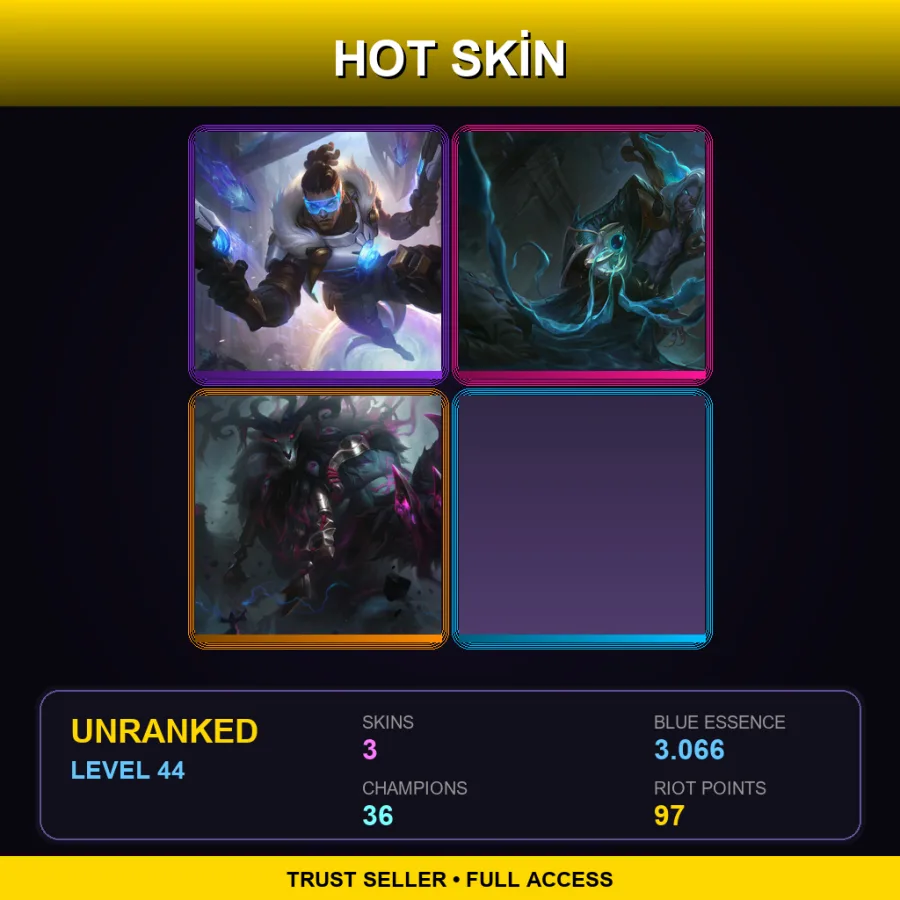 TW | Lv44 | Unranked | 3 Skin | 36 Champ
