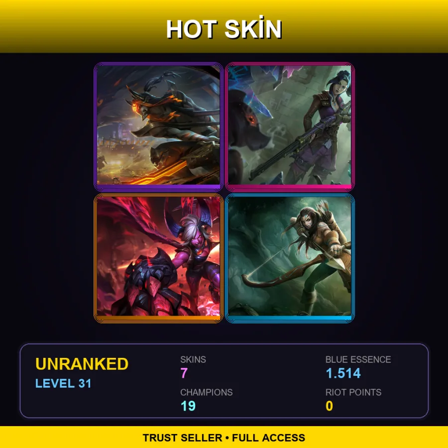 LAN | Lv31 | Unranked | 7 Skin | 19 Champ — Demon Vi