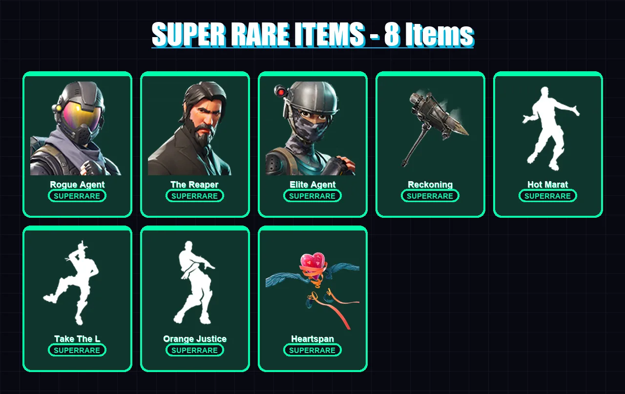 [PC/XBOX/PSN] | Rogue Agent | The Reaper | Elite Agent | Enforcer | Oblivion | 37 skin | 21 pickaxe | 39 emote | 32 glider | Lv457