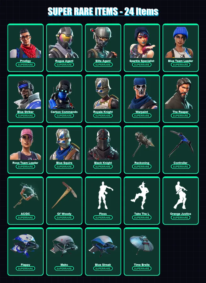 [PS4/PS5/XBOX/PC] | Prodigy | Rogue Agent | Elite Agent | Sparkle Specialist | Blue Team Leader | 47 skin | 37 pickaxe | 35 emote | 45 glider | Lv62 — Fortnite account